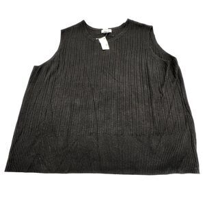Avenue Women's Size 26/28 Black Sleeveless Sweater Plus Size 100% Acrylic NWT